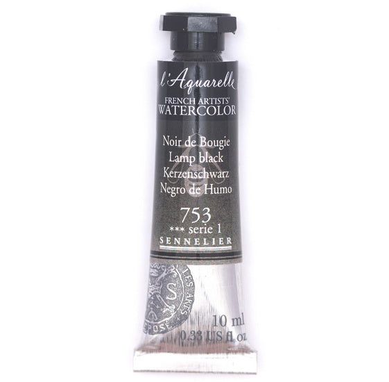 Aquarelle tube - 10ml - noir de bougie - s1