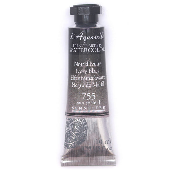 Watercolor tube - 10ml - ivory black - s1