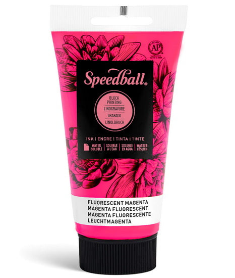 Encre linogravure - magenta fluo - 8oz