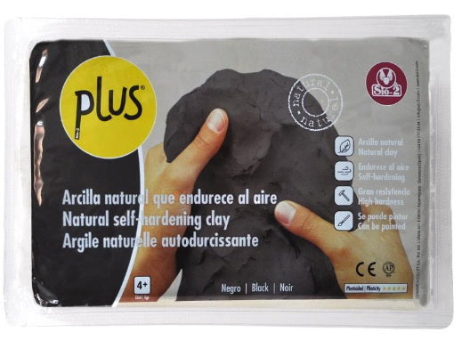 PLUS Self-Hardening Clay - BLACK - 1 KILOGRAM