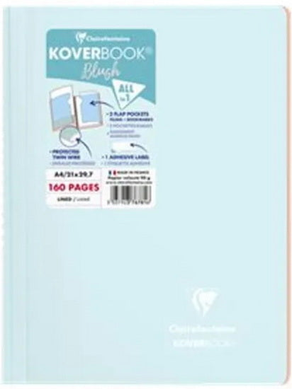 Koverbook blush spir.a4 lign.160p asst