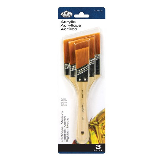Set of 3 Taklon Brushes Angular
