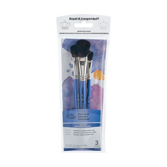 Set of 3 Black Taklon Brushes Mop