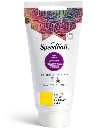 Linocut fabric ink - yellow - 8oz