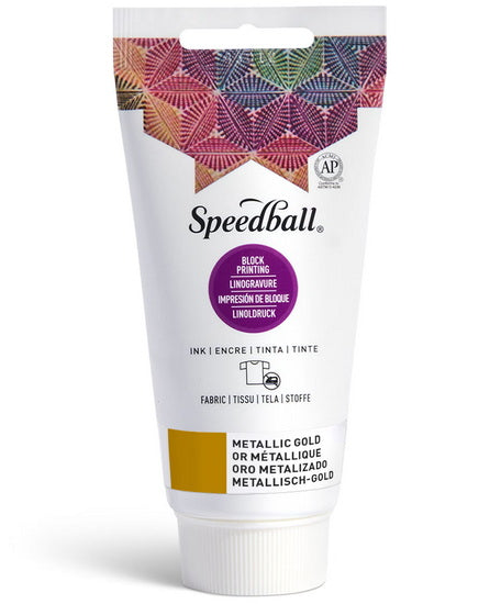Linocut fabric ink - gold - 8oz