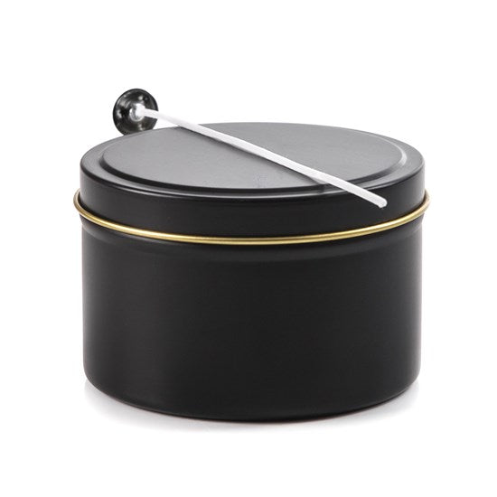 Metal Candle Tin - Black/Gold