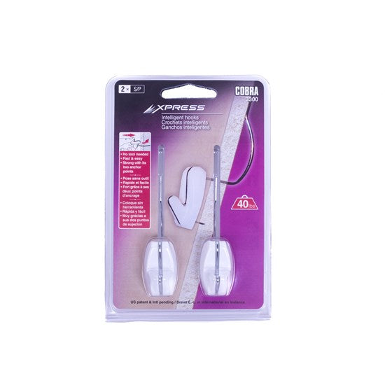 Ensemble de crochets xpress® - blanc, 2 morceaux