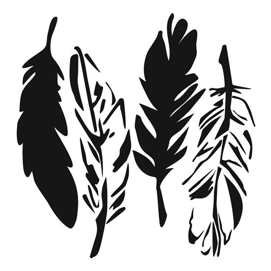 Pochoir  plumes- 6x6po