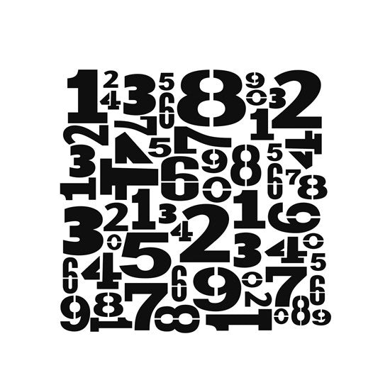Stencil  Numbers- 6X6"