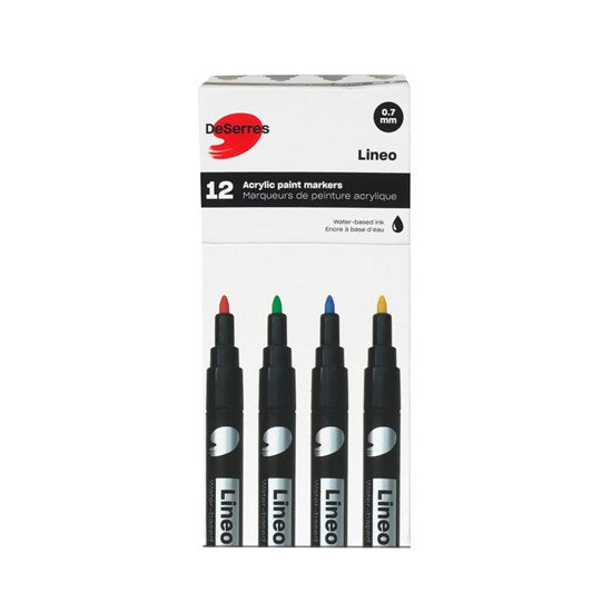 0.7Mm acrylic markers set 12 pcs