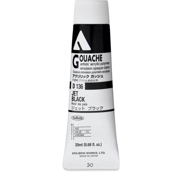 Acryla Gouache Jet Black Series A - 20ml