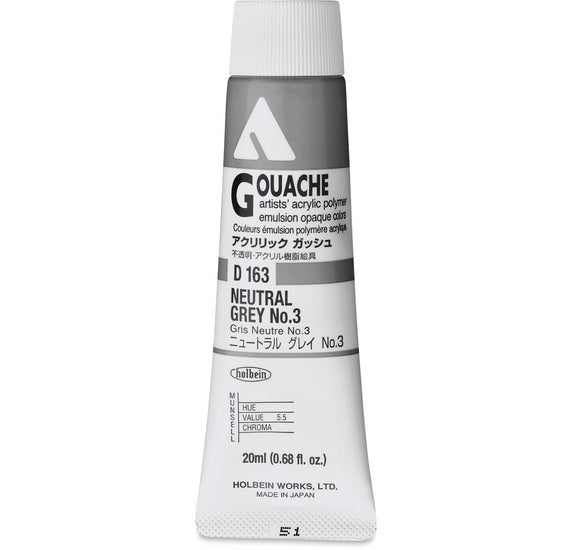 Gouache acryla gris neutre no. 3 série a - 20ml