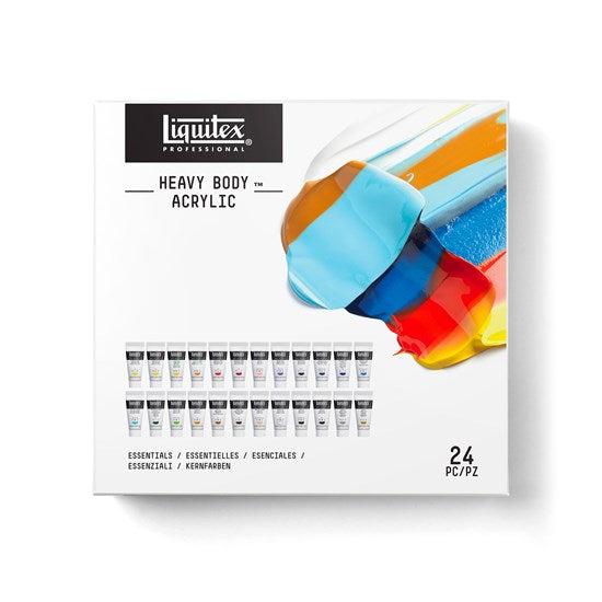 DazSpirit Kit 24 Peintures Acryliques 12 Ml + 6 Pinceaux, Palette, Grattoir, Toiles – Idéal Débutants, Artistes, Enfants, Peinture Toile Bois Céramique