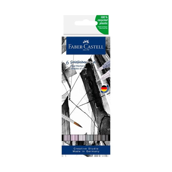 Set of 6 goldfaber aqua double-ended grayscale markers