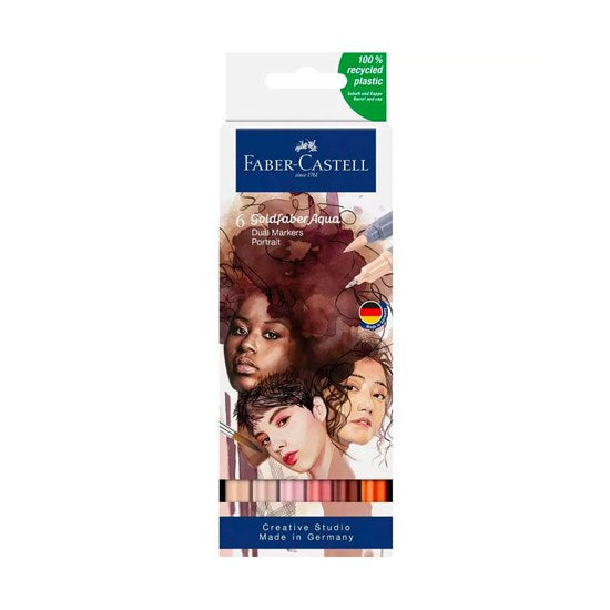 Set of 6 goldfaber aqua double-ended portrait markers