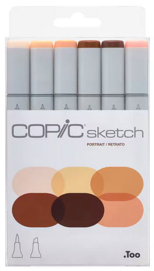 Ens. 6 marqueurs copic sketch portrait