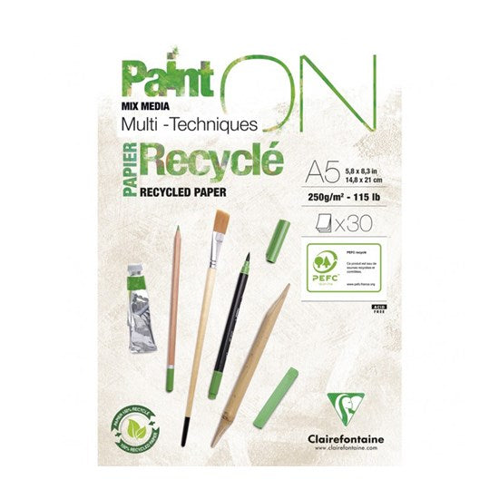 Bloc collé techniques mixtes paint'on - recyclé - 5,8 x 8,3 pouces