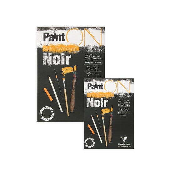 Bloc collé techniques mixtes paint'on - noir