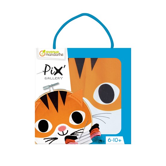 Kit de broderie pix' gallery - tambourin chat