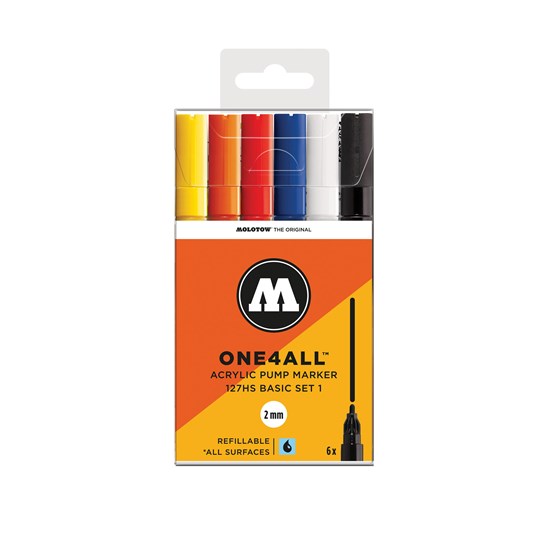 Ens. 6 marqueurs one4all base no. 1 - 2mm