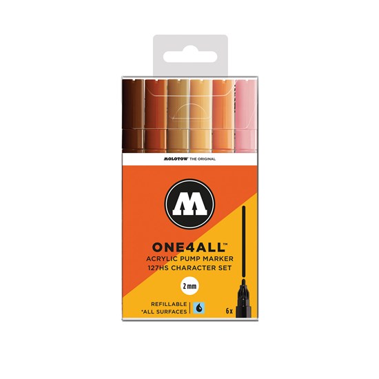Set of 6 One4all Markers Character - 2mm