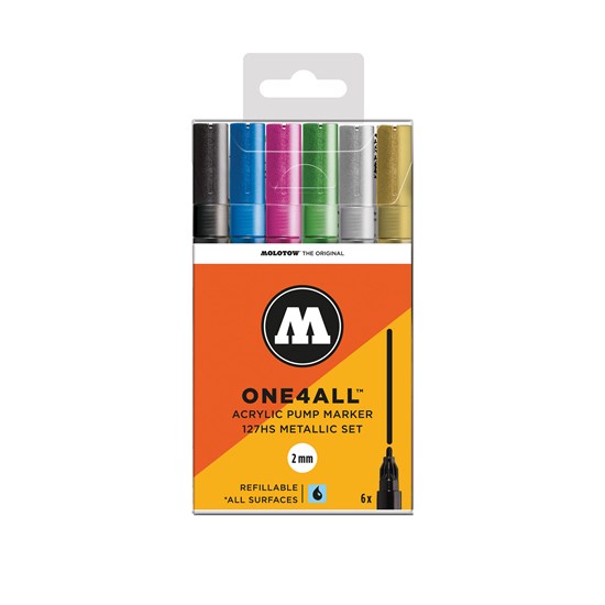 Ens. 6 marqueurs one4all métallique – 2mm