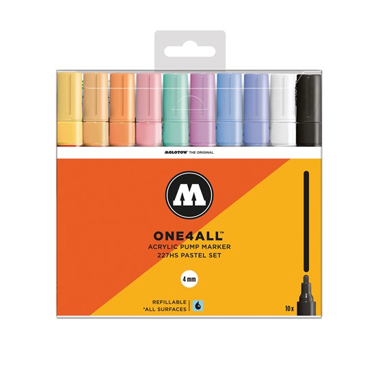 Set of 10 One4all Markers Pastel - 4mm