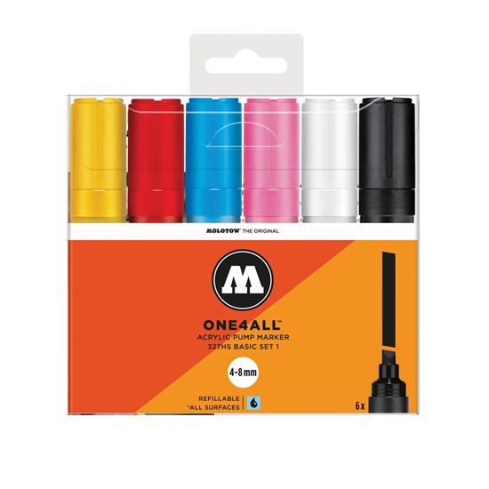 Set of 6 One4all Markers Basics No.1 - 4-8mm
