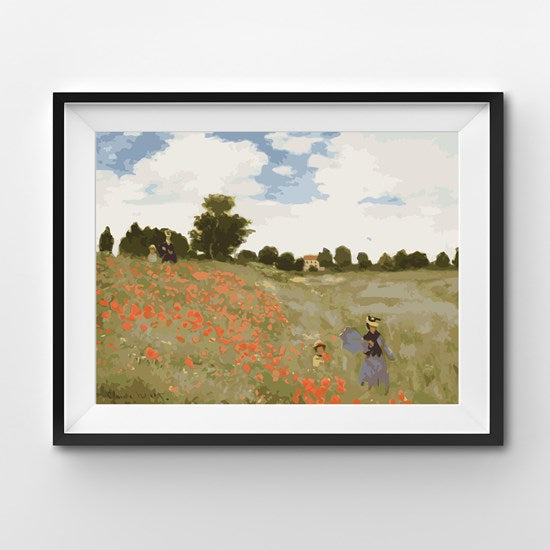 Kit peinture à numéros - « les coquelicots, claude monet »