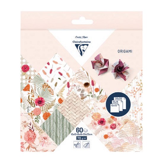 Kit d'origami 60 feuilles - fleurs séchées