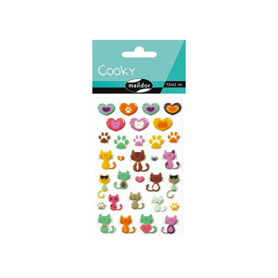 Cooky Stickers : Cats and Hearts