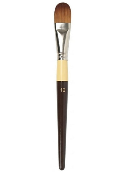 Pinceau manche long/poils synthétiques ovale - #12