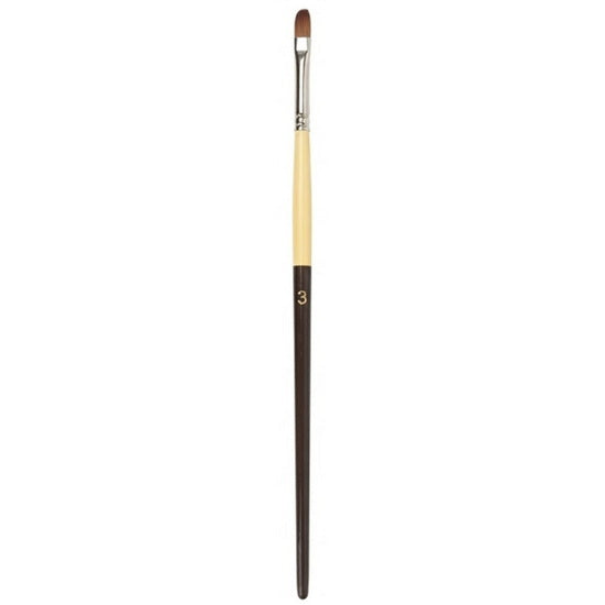 Pinceau manche long/poils synthétiques ovale - #3