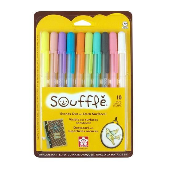 Ens. 10 stylos gel gelly roll soufflés