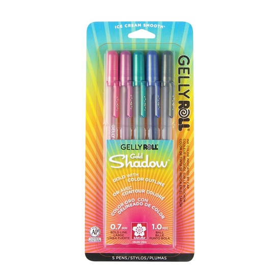 Ens. 5 stylos gel gelly roll gold shadow