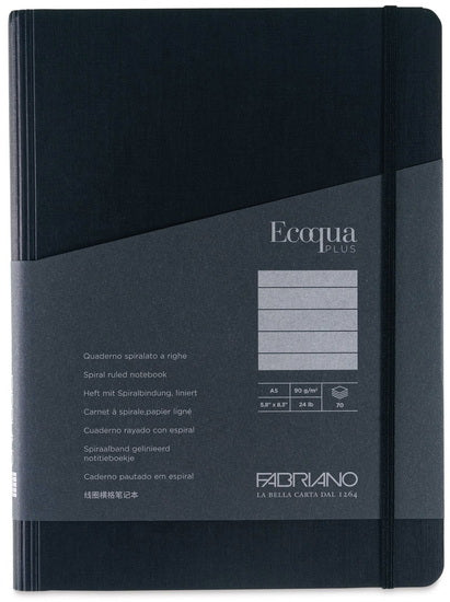 Cahier à reliure spirale cachée ecoqua plus - 14,8 x 21 centimètres