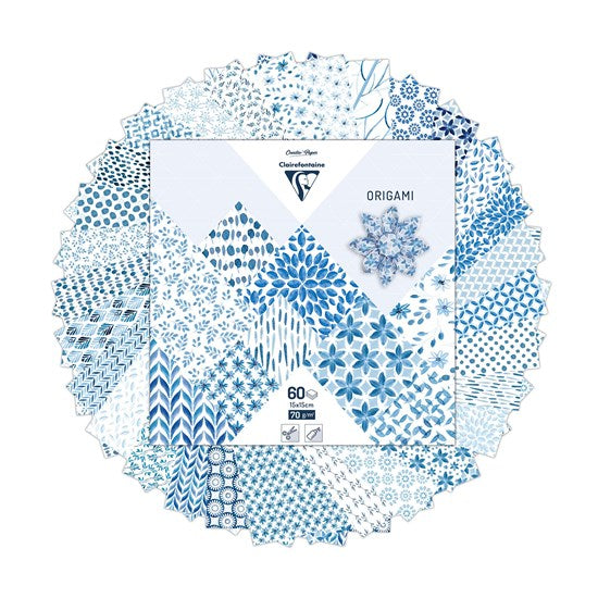 Kit d'origami 60 feuilles - shibori floral