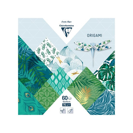 Kit d'origami 60 feuilles - végétal chic