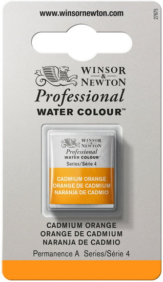 Aquarelle demi-godet - orange de cadmium - s4