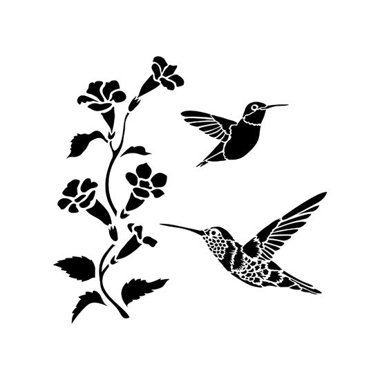 Stencil  Hummingbirds- 6X6"