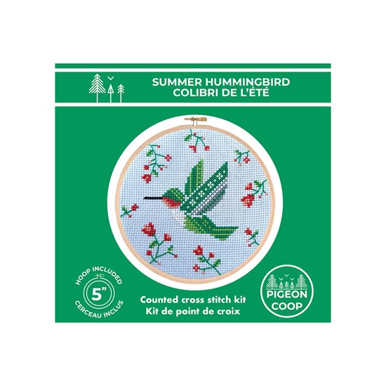 Kit point de croix diy - colibri d'été