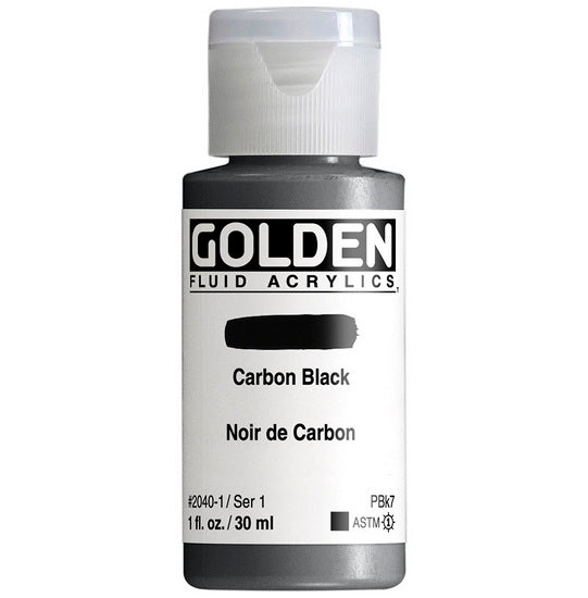 Acrylique fluide - 1 oz  noir de carbone  s1
