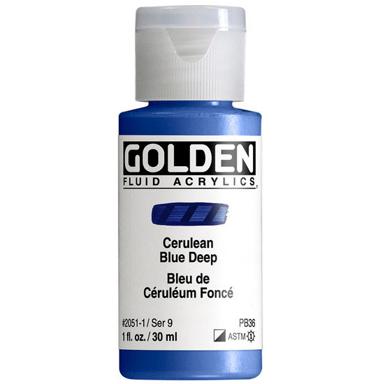 Acrylique fluide - 1 oz  bleu ceruléen foncé  s9