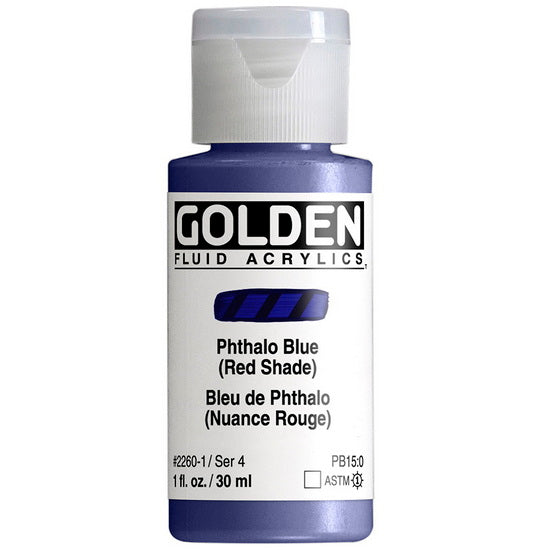 Acrylic fluid - 1 oz  phthalo blue red shade  s4