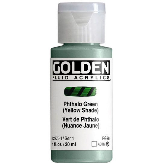 Acrylic fluid - 1 oz  phthalo green yellow shade  s4