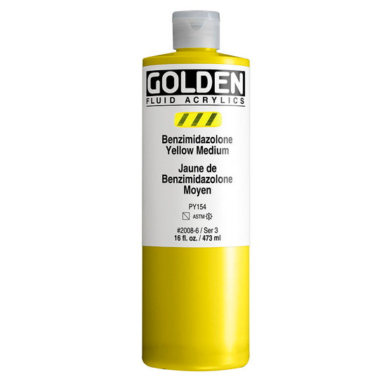 Acrylic fluid - 16 oz  medium benzimidazolone yellow  s3