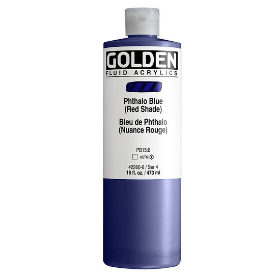 Acrylic fluid - 16 oz  phthalo blue red shade  s4