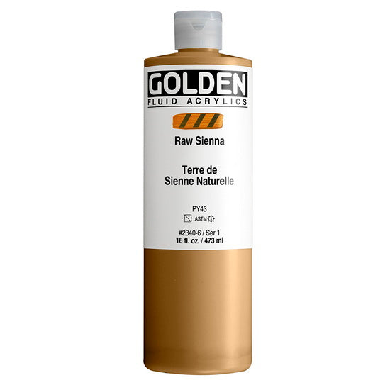 Acrylic fluid - 16 oz  raw sienna  s1