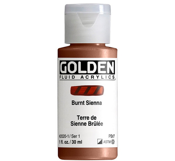 Acrylic fluid - 1 oz  burnt sienna  s1