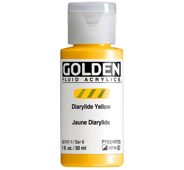 Acrylic fluid - 1 oz  diarylide yellow  s6